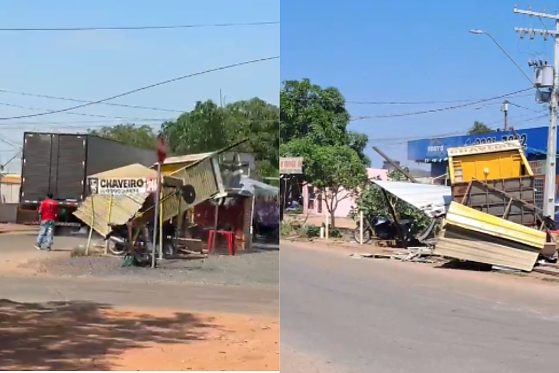 caminhão destrói fiação cuiabá