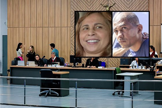 No detalhe, o réu Jackson Pinto da Silva e a vítima Nilza Moura de Sousa Antunes