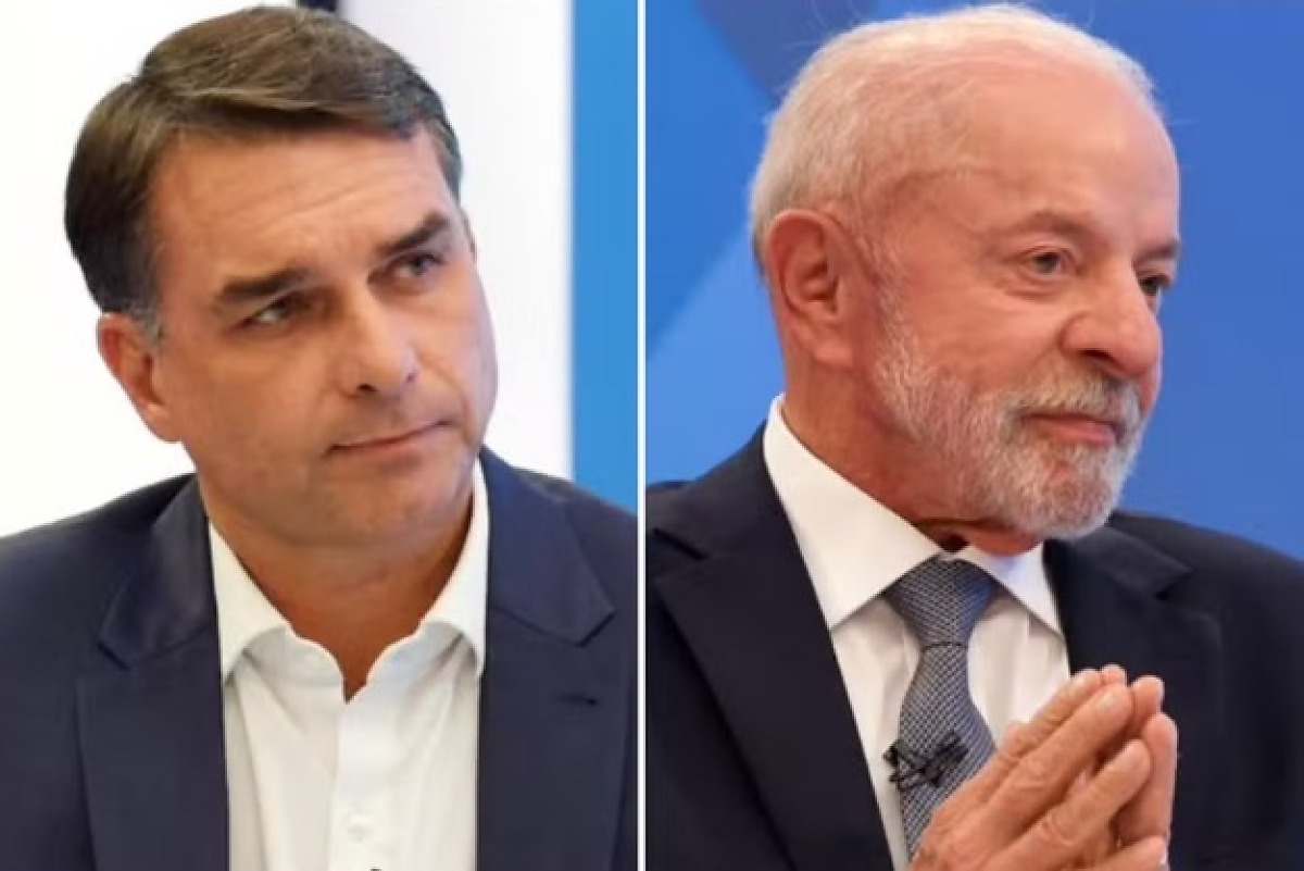 Flávio Bolsonaro e Lula em entrevista com Renata Lo Prete