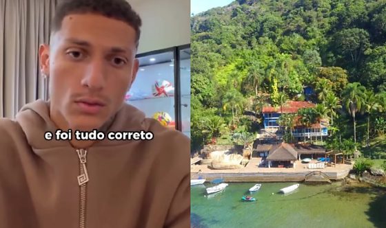 Jogador Richarlison e a ilha em Angra dos Reis 