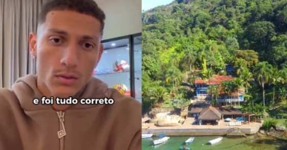 Jogador Richarlison e a ilha em Angra dos Reis 