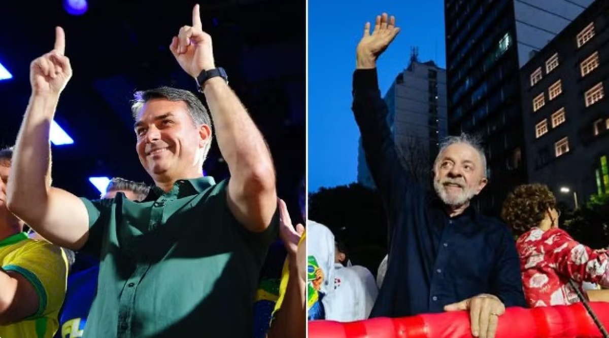 Fl&aacute;vio Bolsonaro (PL) e Lula (PT) 