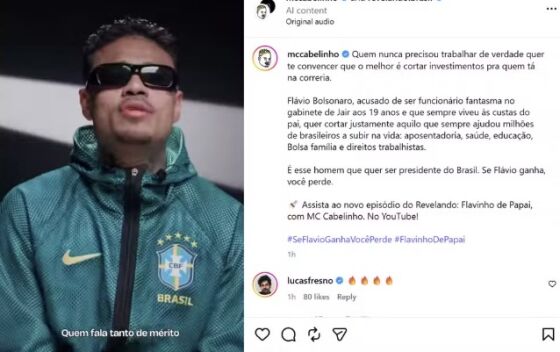 Print da publicação de MC Cabelinho