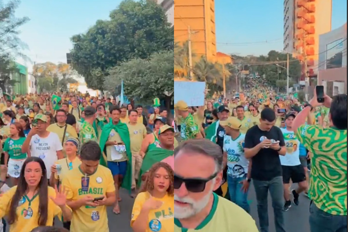 “Bloquinho do 22” toma as ruas de Cuiabá em apoio a Flávio Bolsonaro