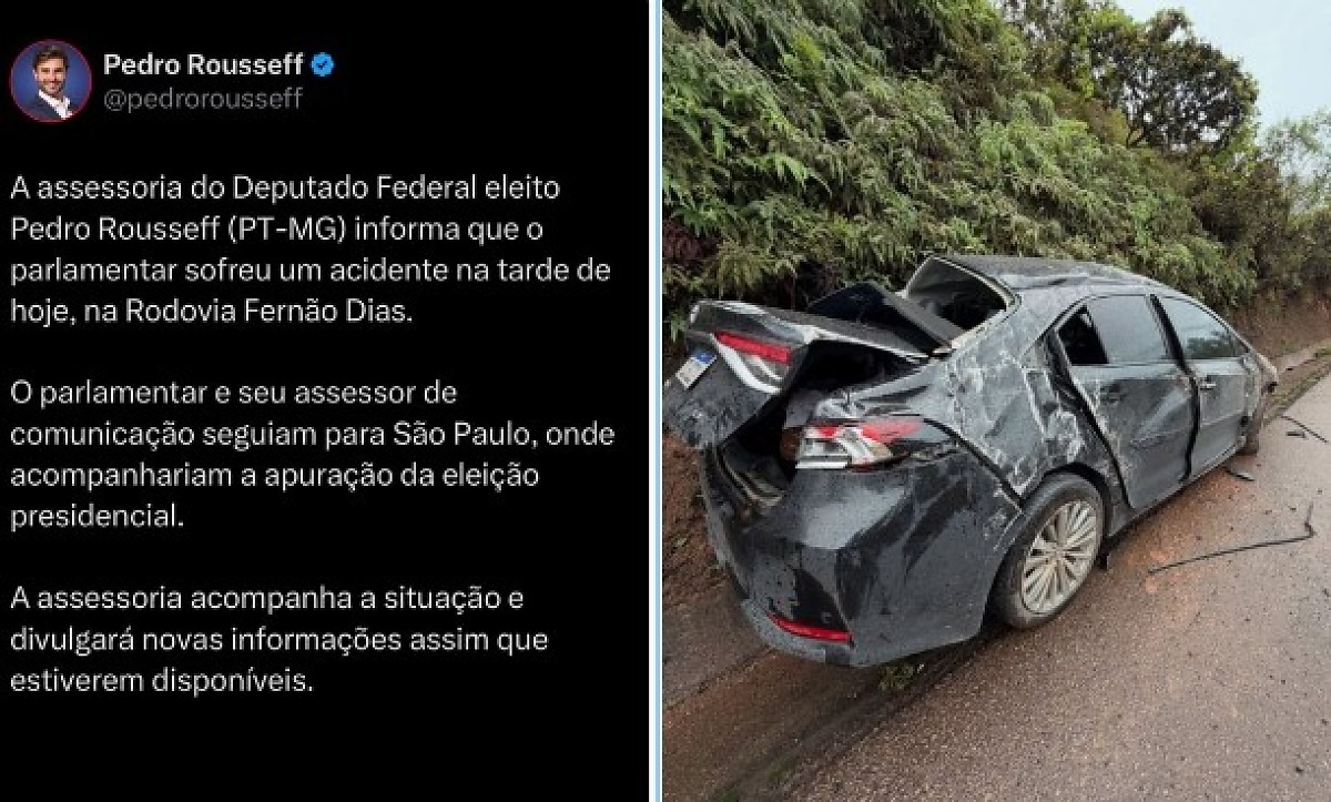 Pedro Rousseff sofre acidente de carro na Fernão Dias a caminho de SP